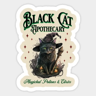 Black Cat Apothecary - Magickal Potions and Elixirs Halloween Sticker